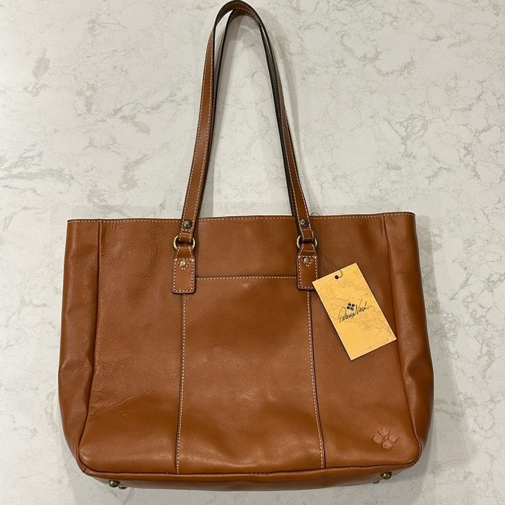 Patricia Nash Solaro Large 100%‎ Leather Tote Heritage Collection Tan Purse Bag
